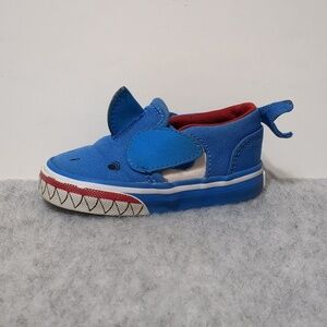 Vans kids blue shark design  size 4.5 toddler